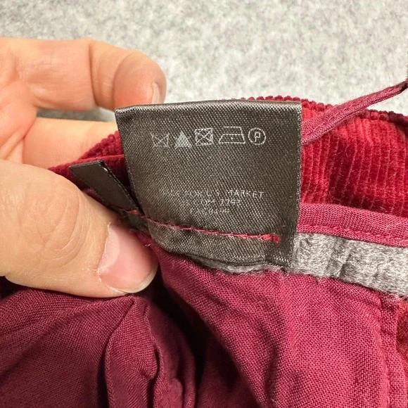 Loro Piana Burgundy Corduroy Pants Made in Italy Straight Leg Sz 42 IT 29 Waist - Picture 9 of 11